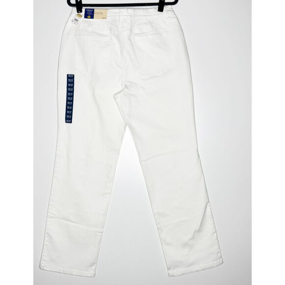 NEW Talbots Bootleg Stretch Denim Jeans High Waist Bootcut White Women's Size 14 - Picture 2 of 8